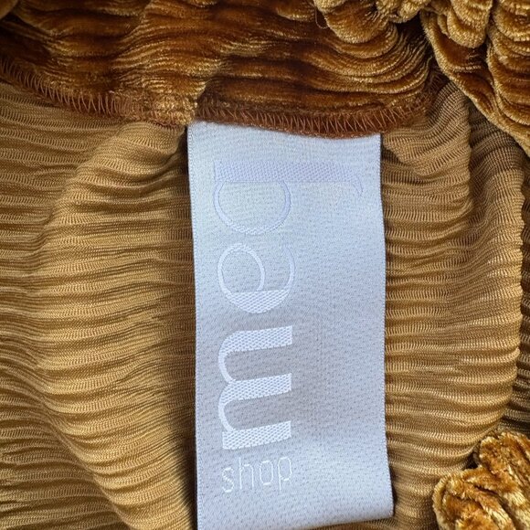 Gold Ribbed Velvet Sack Dress - Picture 6 of 7